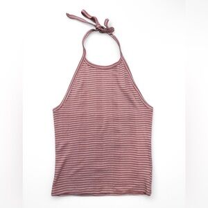 American Eagle Striped Halter Neck Tank Top- Medium in Pink/Orange/White